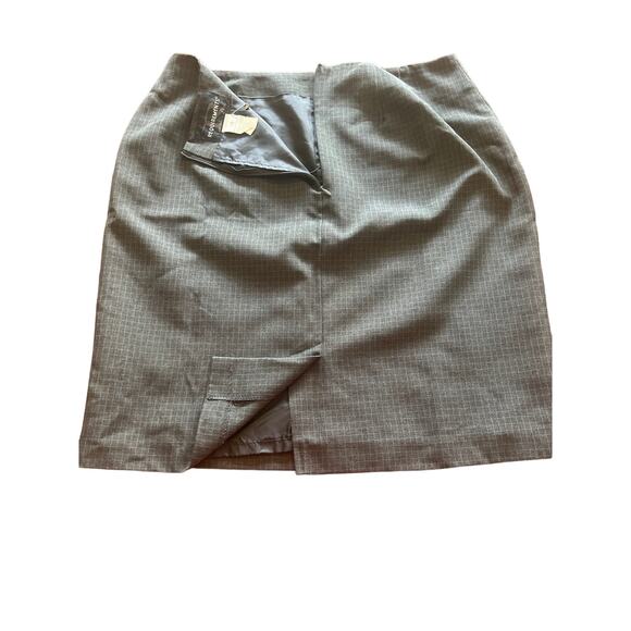 Vintage Requirements Misses Size 12 Gray Windowpane Check A-Line Skirt - Picture 3 of 8